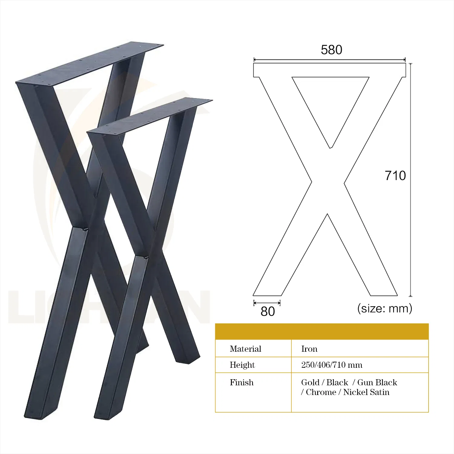 Table Legs Industrial Cast Iron Steel Frame X Shape Desk Office Bench Dinning Coffee Dining Furniture Metal Coffee Table Legs for Table