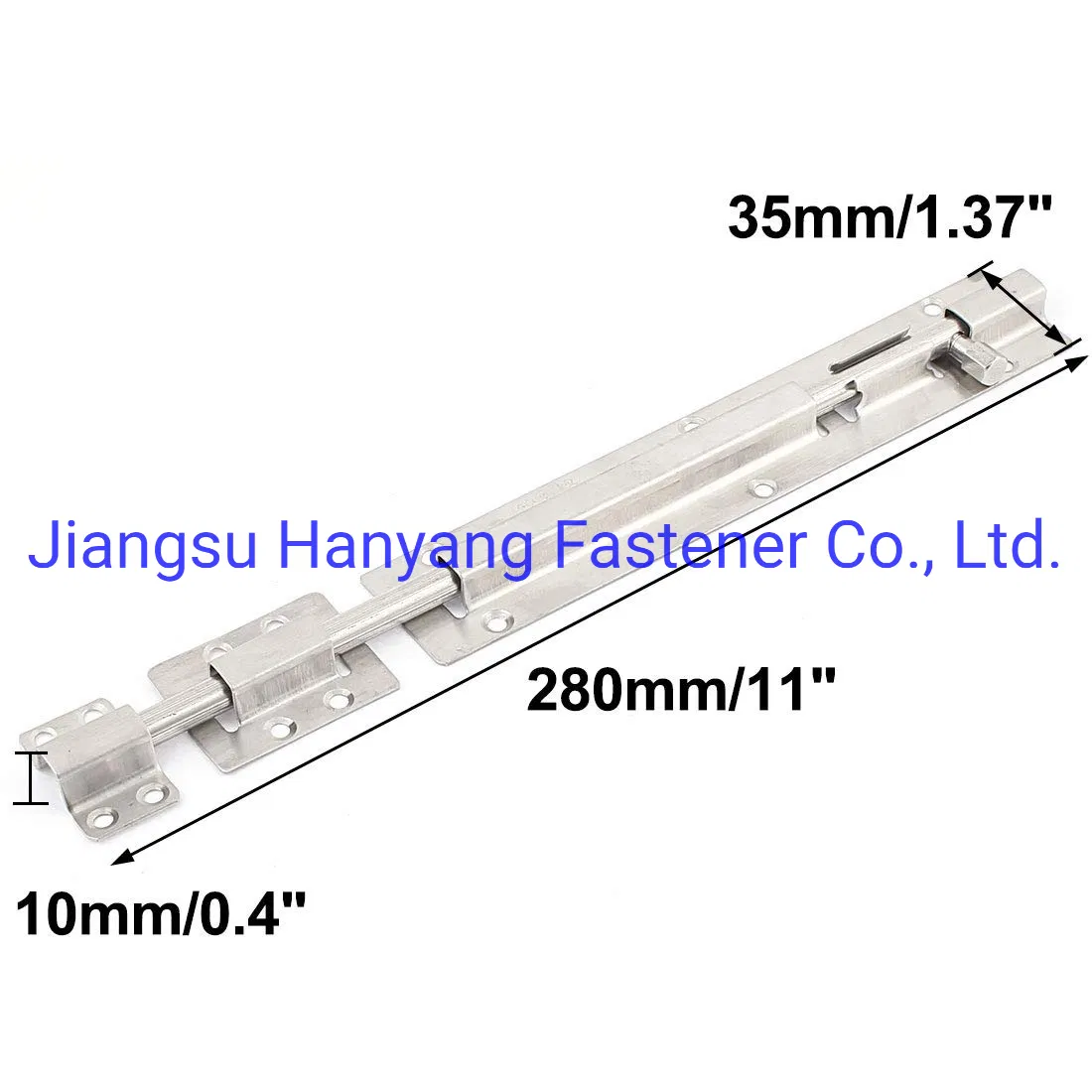 Door Latch Sliding Lock Barrel Bolt 12-Inch Long Stainless Steel