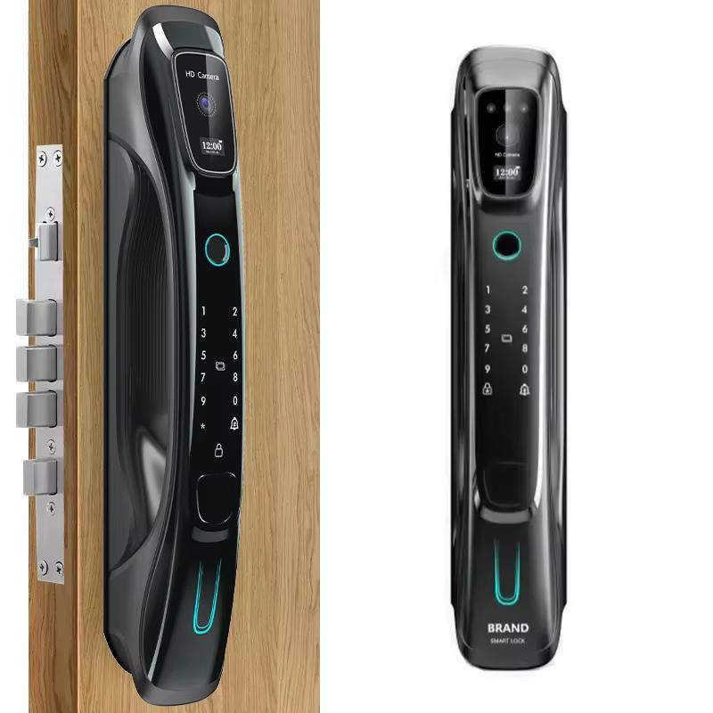 WiFi Digital Card Security Safe Electronic Alumnium Alloy Lockset HD Camera Fingerprint Remote Control Face Recognition Smart Door Lock
