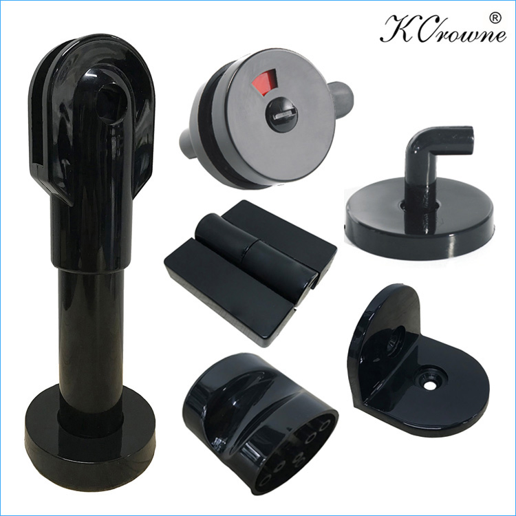Black White Grey Nylon HPL Toilet Cubicle Partition Bathroom Hardware Fittings