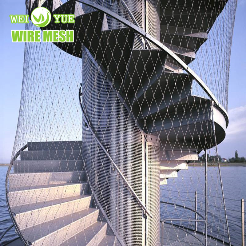 Emergency Stairway Falling Curing Stainless Steel Wire Cable Rope Mesh Net for Handrail/Railing/Staircase/Balcony/Garden/Decorative Building