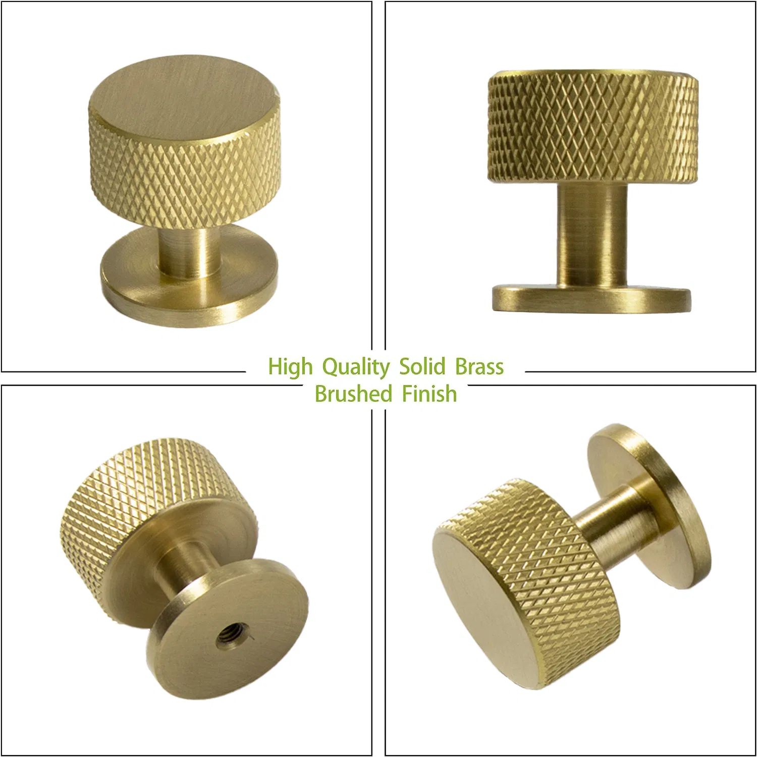 Koppalive European Luxury Knurled Kitchen Cabinet Door Knob Modern Copper Furniture Handles Gold Solid Brass Drawer Knob