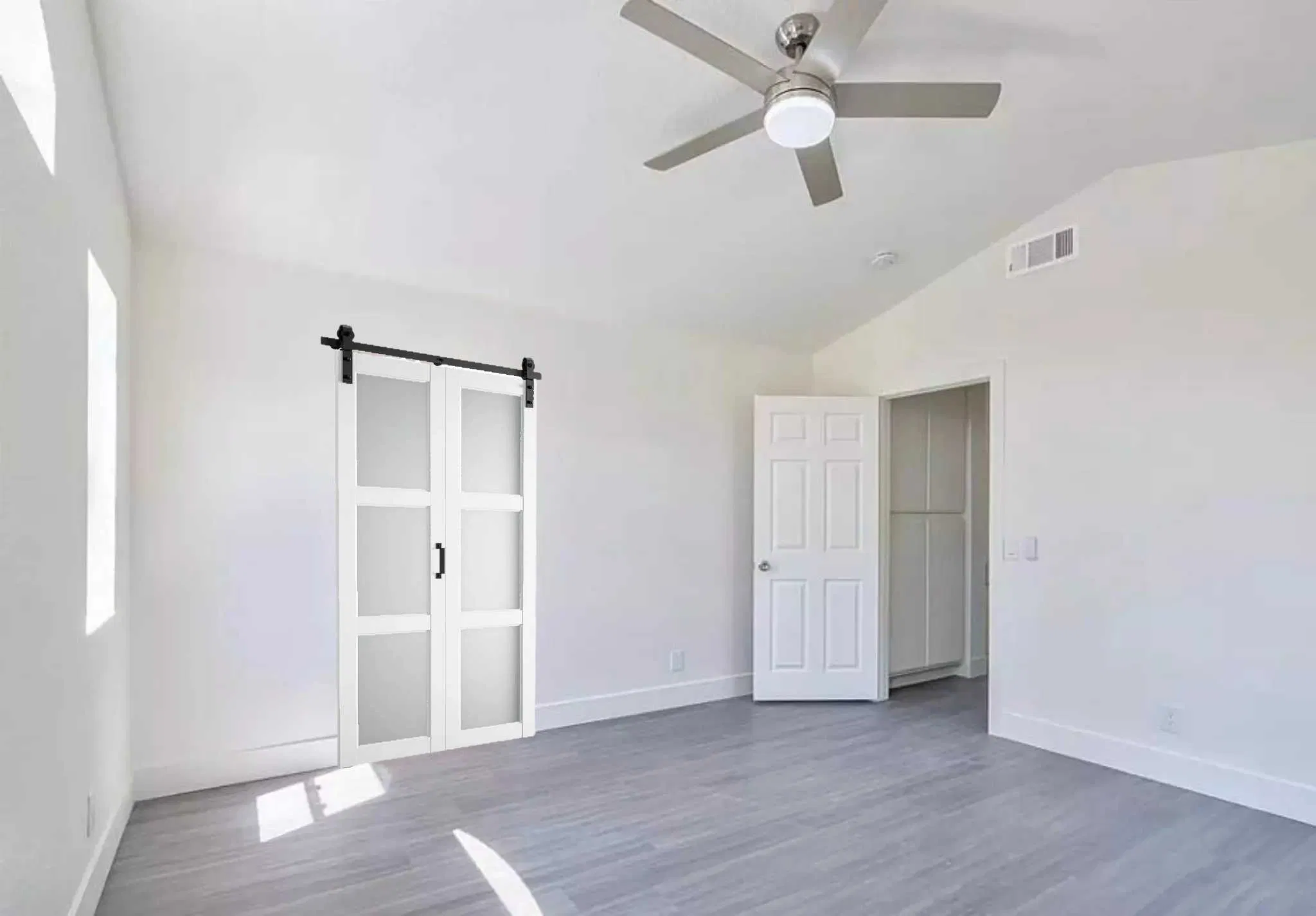 36" Bi-Folding Sliding Barn Door Hardware Kit for 2 Doors, Bifold Closet Door Bifold Barn Door Top Mount, Smoothly and Quietly, J Shape Hanger