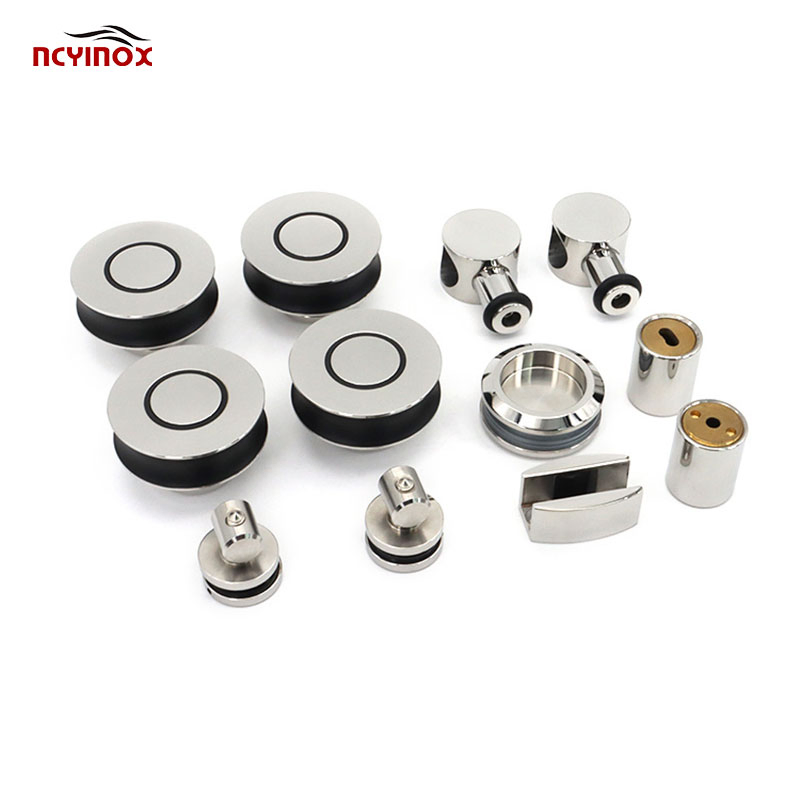 Frameless Sliding Rectangle Shower Enclosure Sliding-Rolling Door Hardware Kit