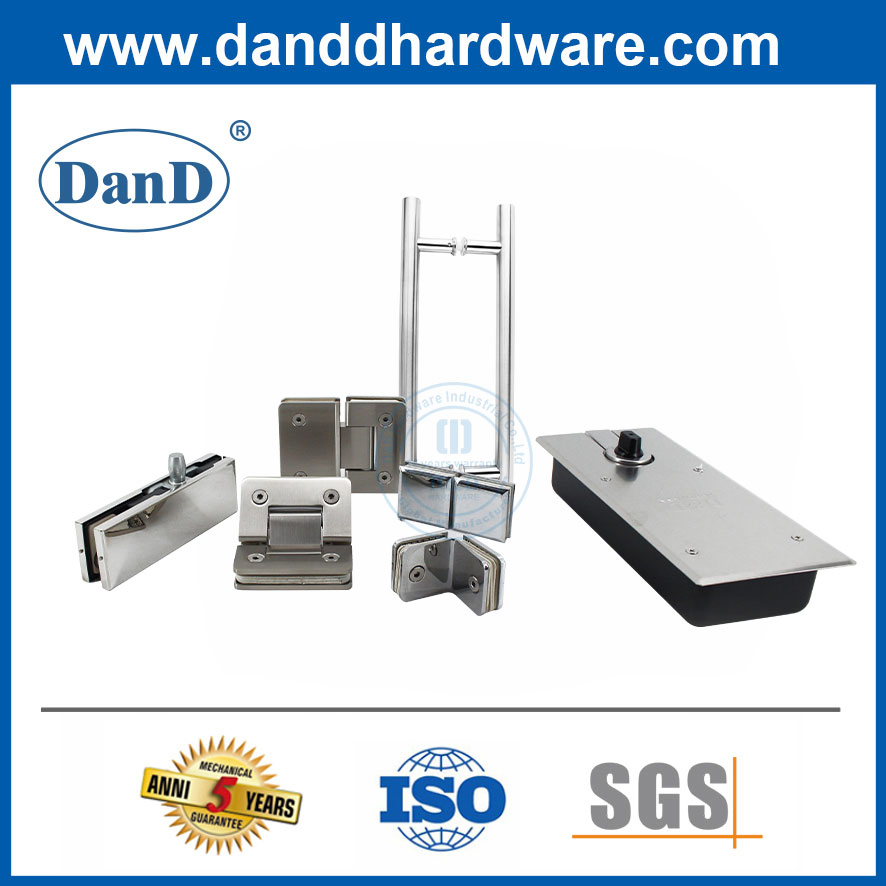 Glass Door Patch Fitting Hinge Clamp Pull Handle Hardware with Bathroom Accessories