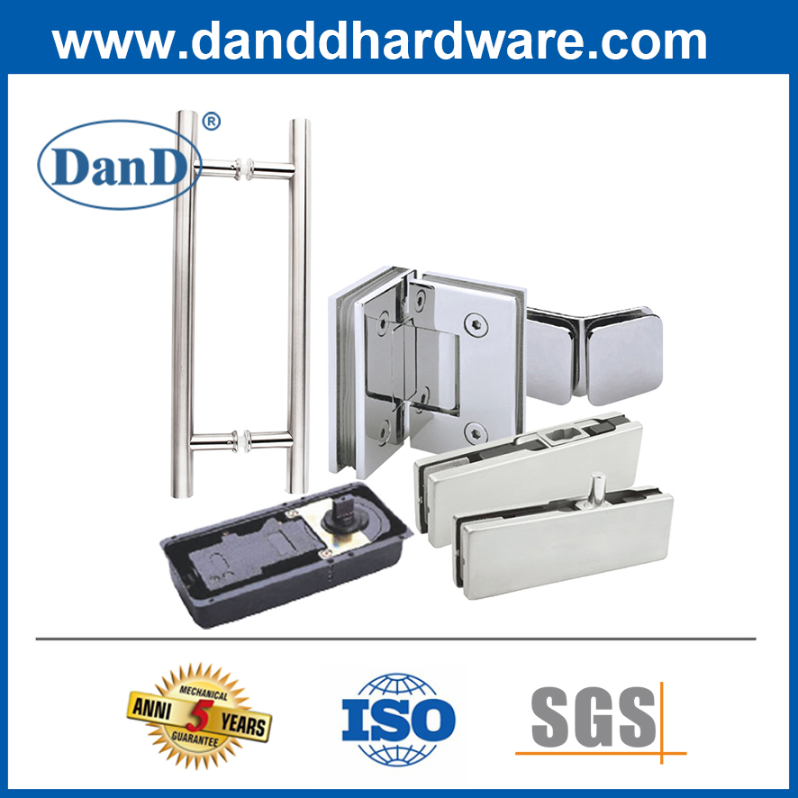 New Product Glass Door Accessories Fitting Glass Shower Hinge Glass Clip Clamp Patch Fitting Floor Spring Pull Handle Hardware for Commercial Door
