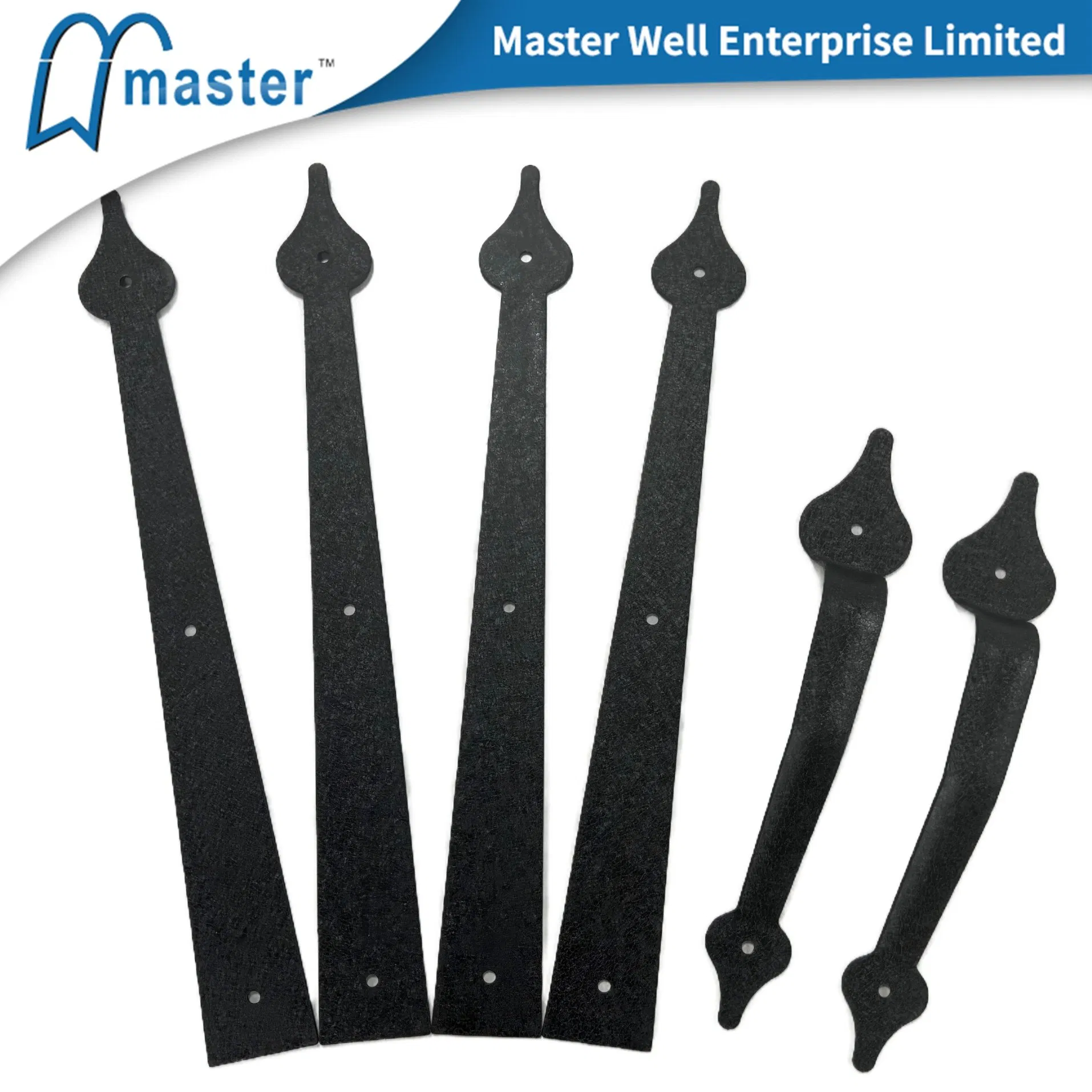 Frosted Black Rust Resistance Garage Door Decorative Hardware Set