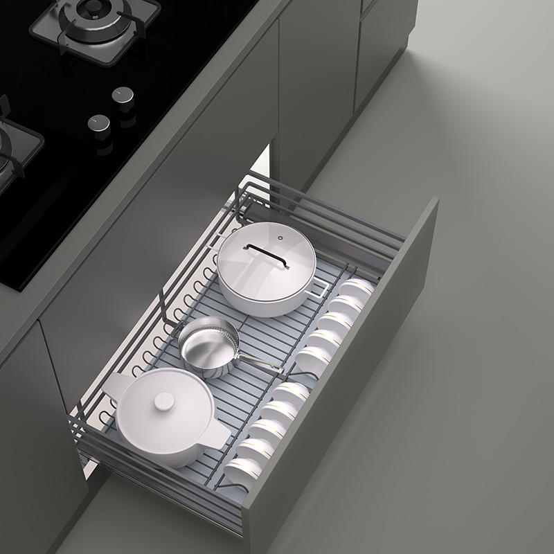 Kitchen Hardware Drawer Basket Pull out Storage Basket Plate and Bowl Organiser