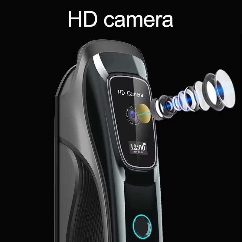 WiFi Digital Card Security Safe Electronic Alumnium Alloy Lockset HD Camera Fingerprint Remote Control Face Recognition Smart Door Lock