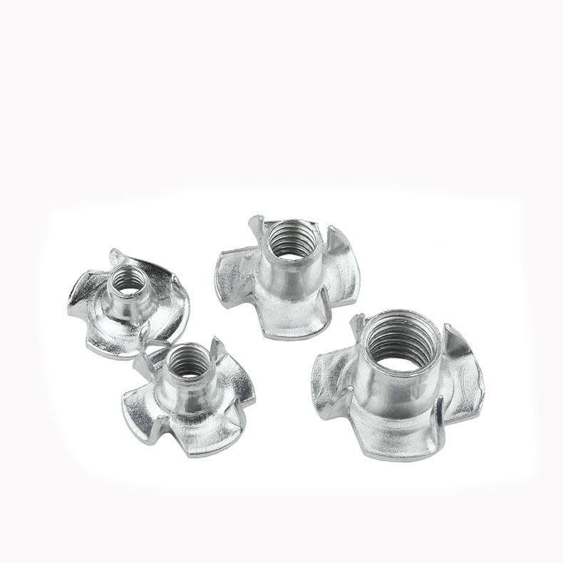 Carbon Steel Hardware Parts Galvanized Four-Claw Nut Furniture Connector Fastener in Stock