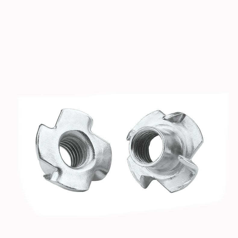 Carbon Steel Hardware Parts Galvanized Four-Claw Nut Furniture Connector Fastener in Stock