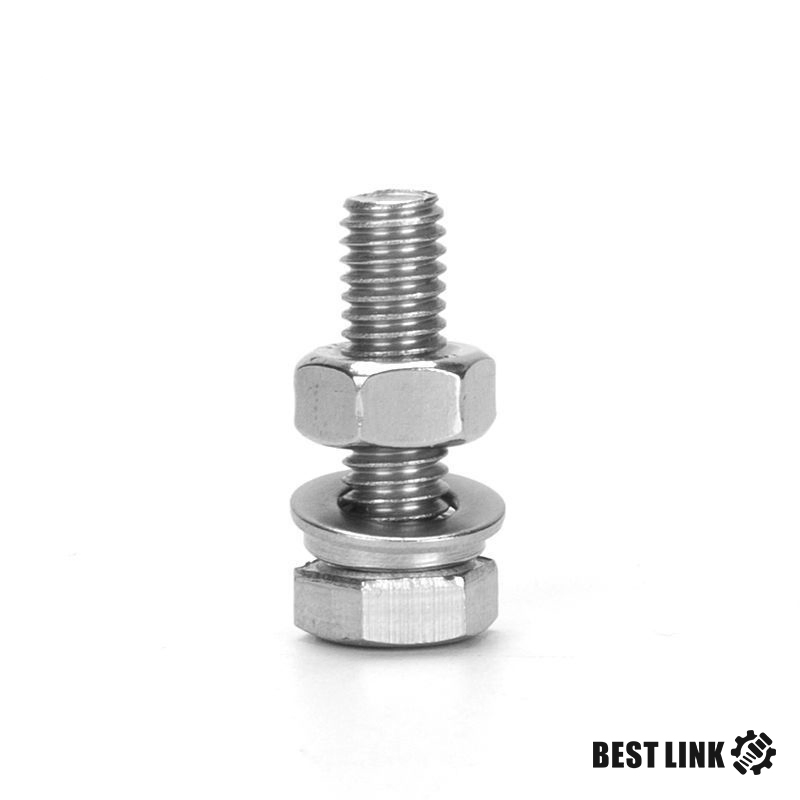 Furniture Hardware Fittings Triple Connector Blue Plastic Square Head Bolt Stainless Steel Fasteners