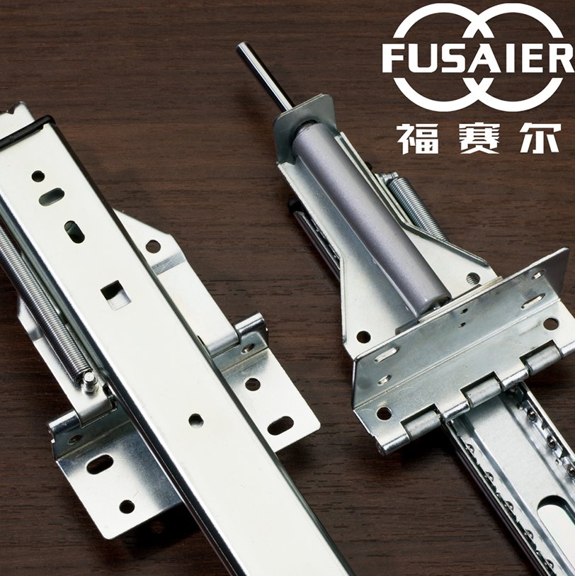 Furniture Cabinet Door Hardware 35mm Pocket Door Telescopic Slide Ball Bearing Flipper Door Sliding Rails for TV Cabinet