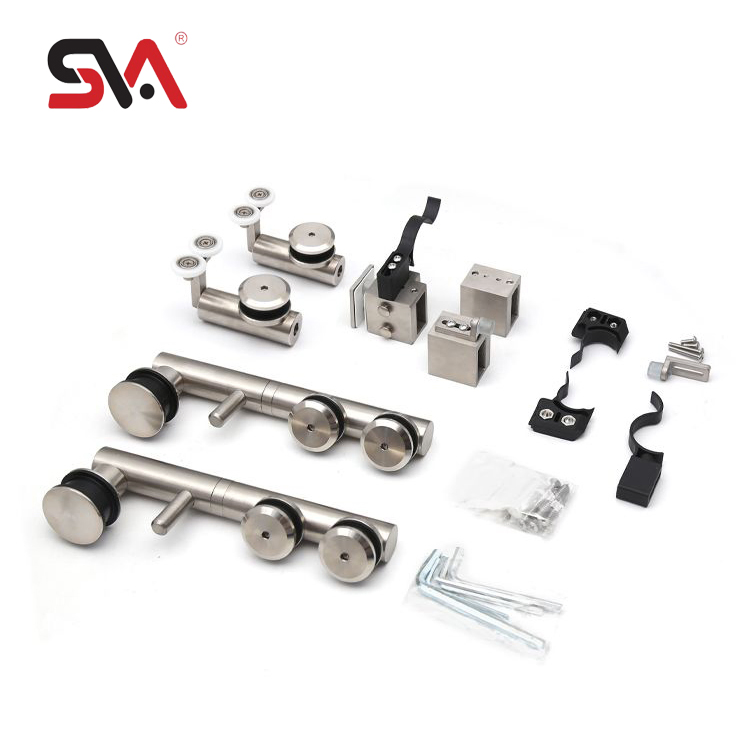 Shower Enclosure Hardware Kits for Frameless Glass Doors Corner Sliding Door System