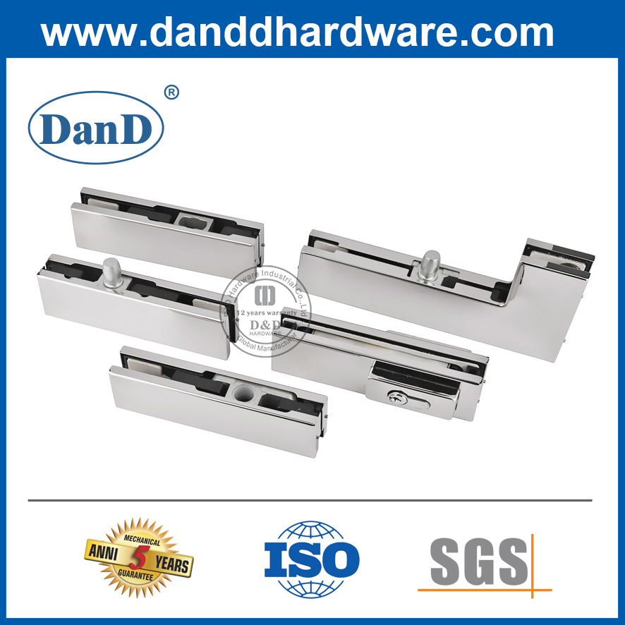 New Product Glass Door Accessories Fitting Glass Shower Hinge Glass Clip Clamp Patch Fitting Floor Spring Pull Handle Hardware for Commercial Door