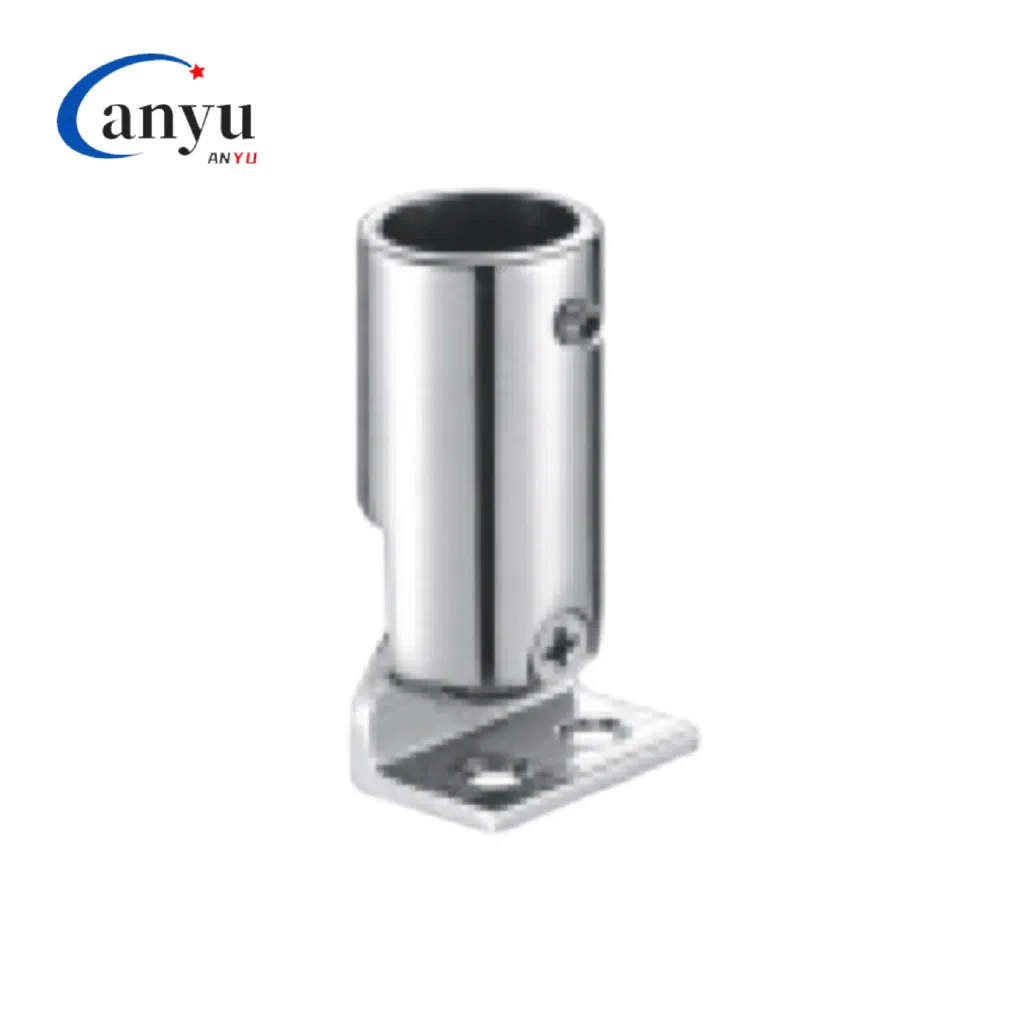 Stainless Steel Welding Bathroom Glass Door Round Pipe Connector Clamp Glass Hardware