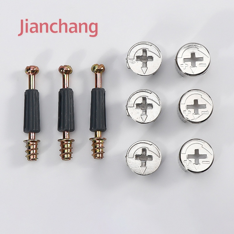 3 in 1 Furniture Connecting Cam Lock Fittings Assortment Kit Fastener Cabinet Connectors Lock Nut for Closets Bed Furniture