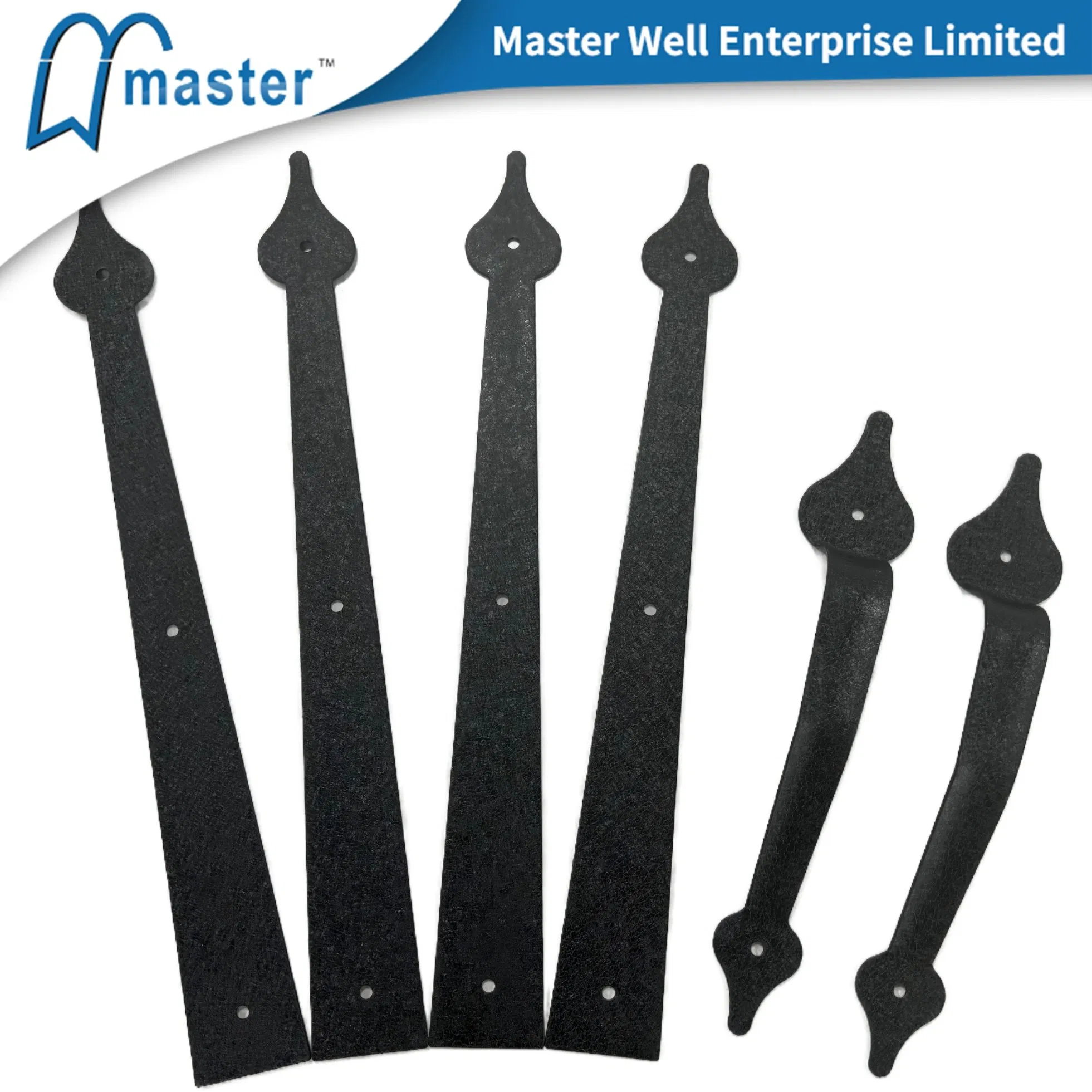 Frosted Black Rust Resistance Garage Door Decorative Hardware Set