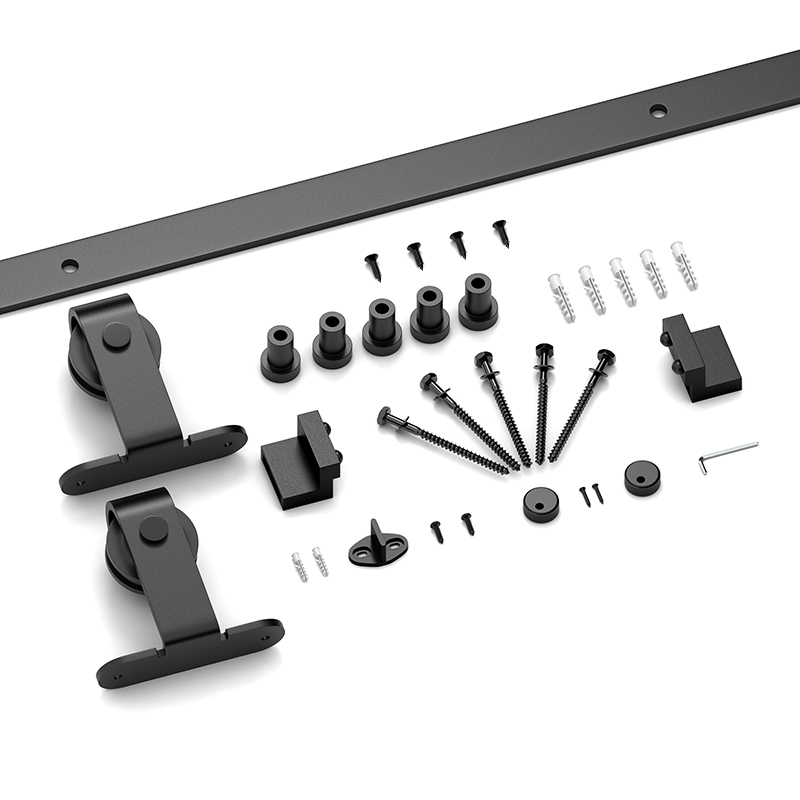 Modern Sleek Hand Pull Sliding Barn Door Hardware Set