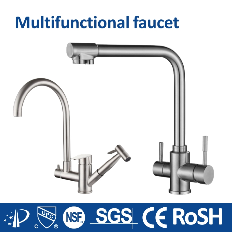 Factory High Quality Water Tap Basin Sink Faucet Stainless Steel Cold Hot Sink Single Lever 360 Rotating Kitchen Faucet with Pull out Sprayer Mixer