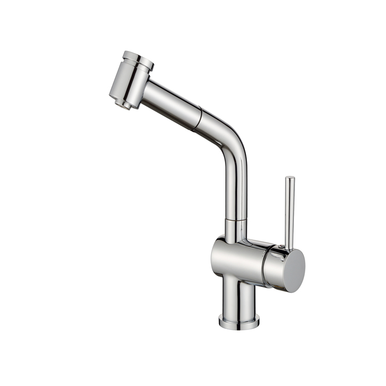 Single Handle Chromed Spring Spout Kitchen Sink Faucet