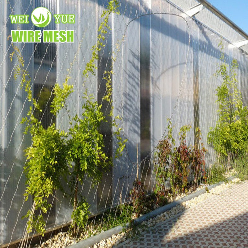 SS316L Flexible Stainless Steel Rope Wire Net Zoo Fence Net Stair Handrail Metal Mesh Safety Net Fall Prevention Mesh Cable Net Ferrule Wire Mesh