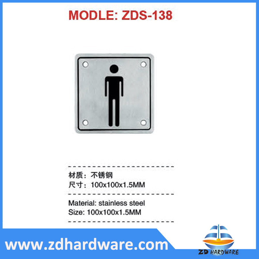 Stainless Stele Warning Sign Toilet Washroom Fittings Hardware