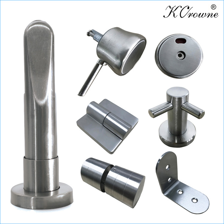 304 Stainless Steel Toilet Partition Hardware Bathroom Cubicle Accessories Set Fittings