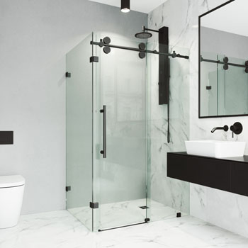 Frameless Sliding Rectangle Shower Enclosure Sliding-Rolling Door Hardware Kit
