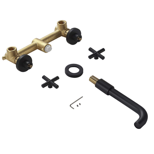 Factory Price OEM Customized Double Cross Handle Matt Black Bathroom Faucet for Waterfall Wash Basin /Sink//Shower/Kitchen/Bathroom Accessories by Innada