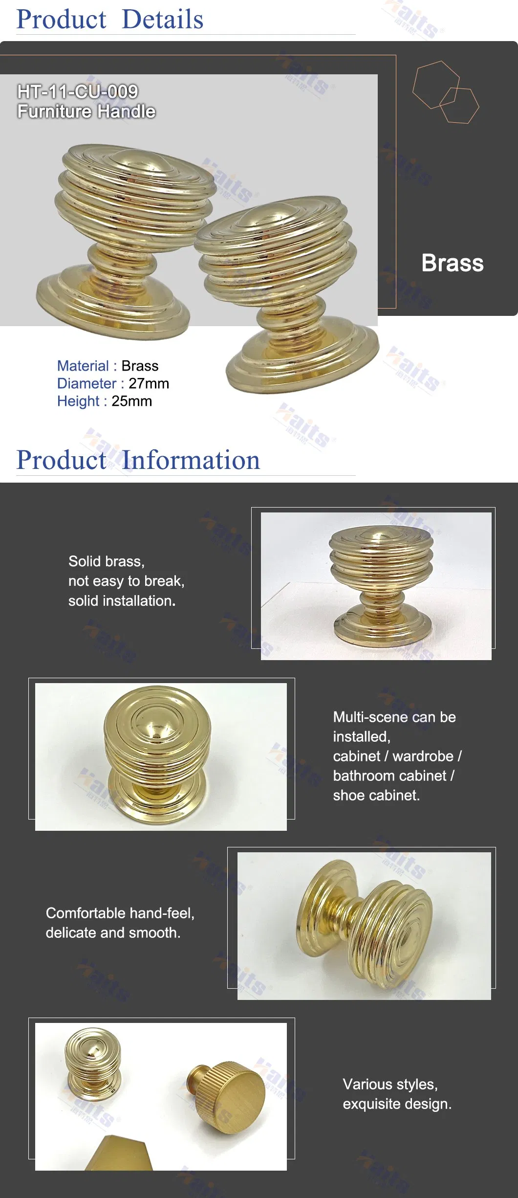 Solid Brass Cabinet Handles