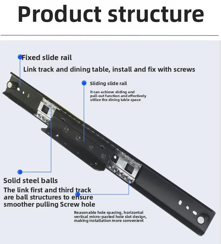 Furniture Hardware 35mm Pocket Flipper Door Slides