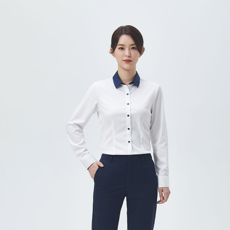 Venda Quente Personalizada 100% Blusa de Seda Chiffon Poplin Formal Slim Fit Luxuosa de Manga Longa para Mulheres Escritório ao Ar Livre Primavera Verão Outono
