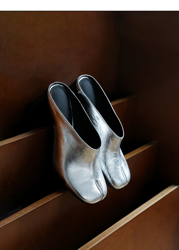OEM ODM Alta Qualidade Couro Genuíno Moda Estilo Caminhada Mulheres Tabis Mules Saltos Sandálias Sapatos para Senhoras Tabis Mules Saltos Chinelos Fechados