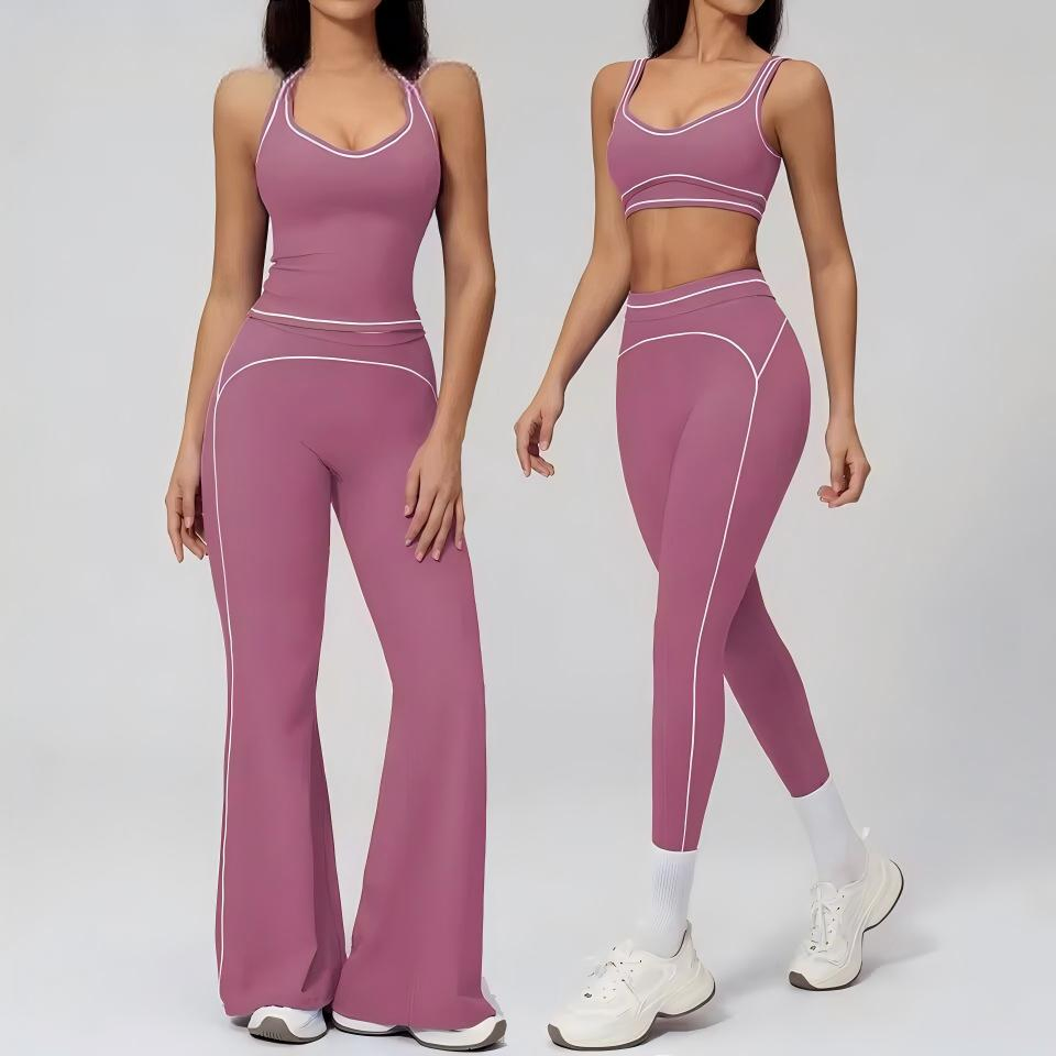 Conjunto de Yoga 2PCS Roupas Femininas Conjuntos Esportivos Roupas de Academia Roupas de Corrida Sutiã Esportivo Conjuntos Femininos Roupas de Treino Roupas de Yoga Esportivas