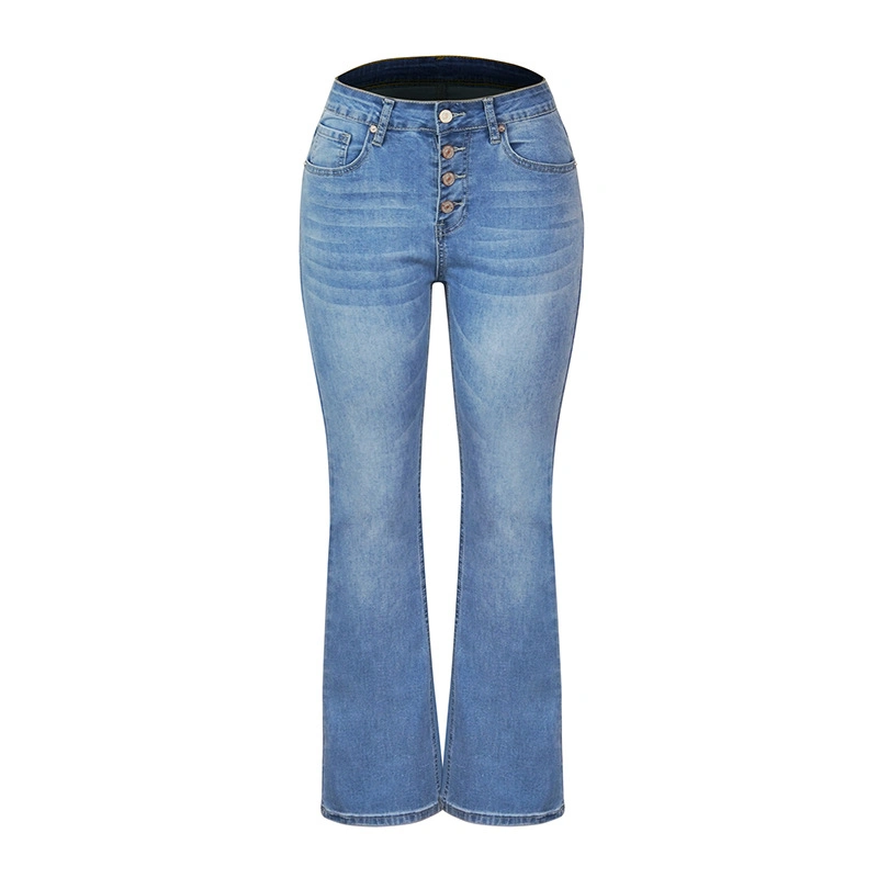 Design de Moda Feminina Calças Jeans Flare Slim Esticadas para Mulheres na Amazon
