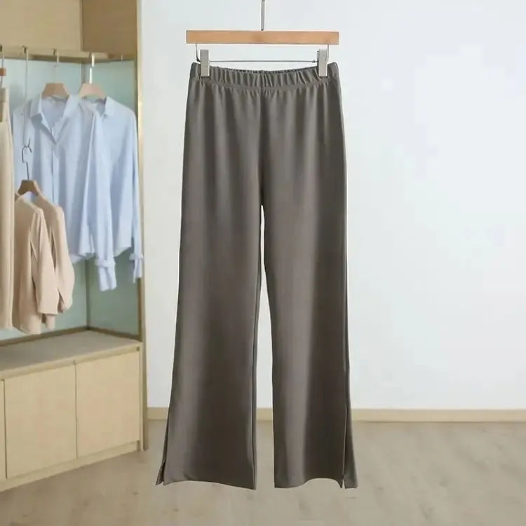 2026 Calças Cargo Casuais Femininas com Cintura Elástica e Cordão
