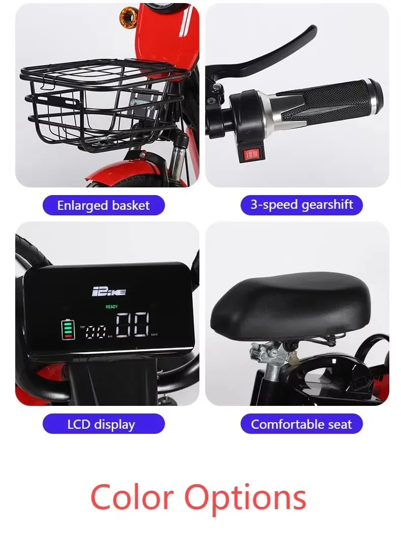 Moda - Bicicleta Elétrica Feminina Projetada com 20 - Polegadas Pneus. Ebike para Adultos com um Quadro de Ferro, uma Bicicleta Elétrica para Estradas Urbanas