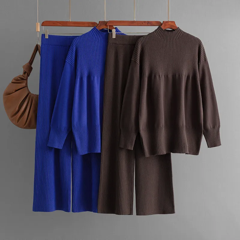 Conjunto de Malha Feminino Calças e Suéter
