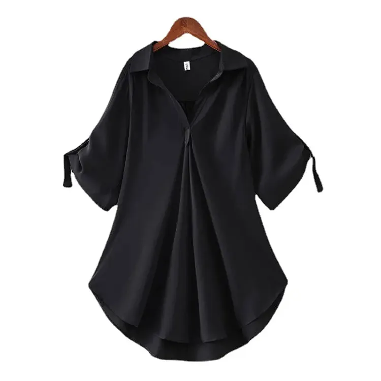 Camisas Elegantes de Chiffon para Mulheres com Roupas Casuais de Manga Longa e Ruffles
