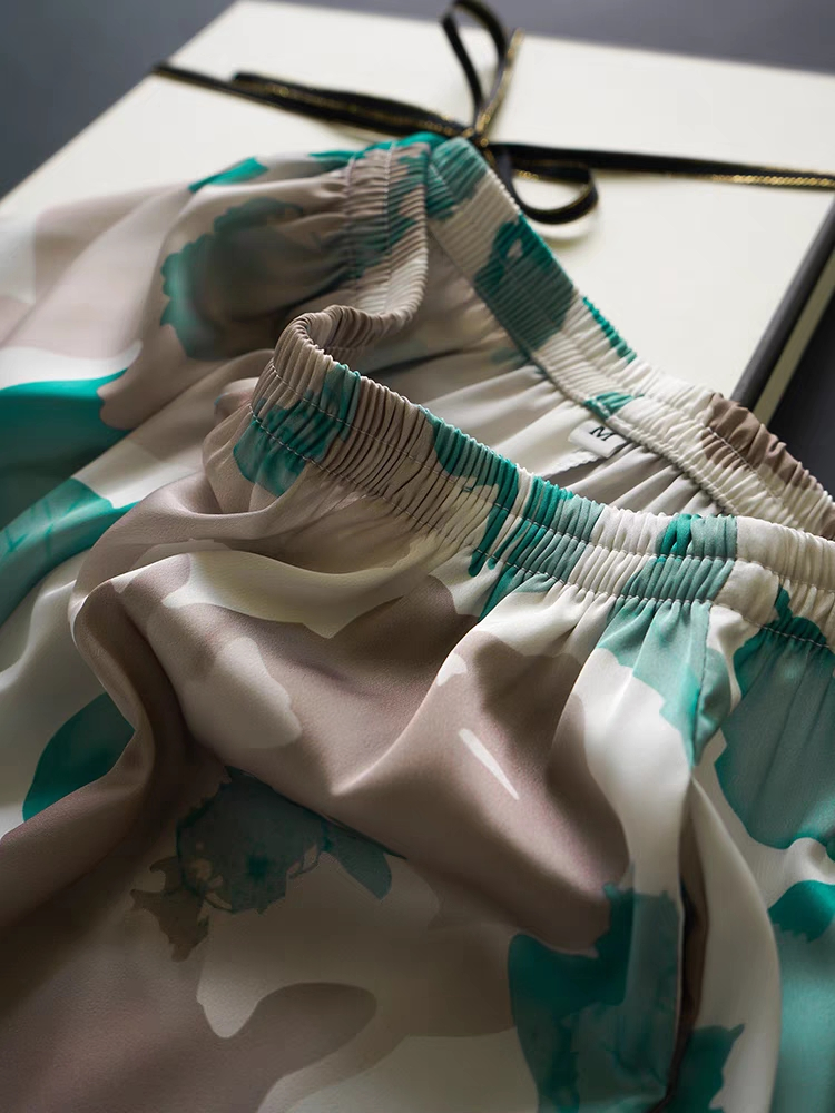 Roupas de Loungewear de Seda Personalizadas 100% de Alta Qualidade Impressas Digitalmente com Seu Próprio Design