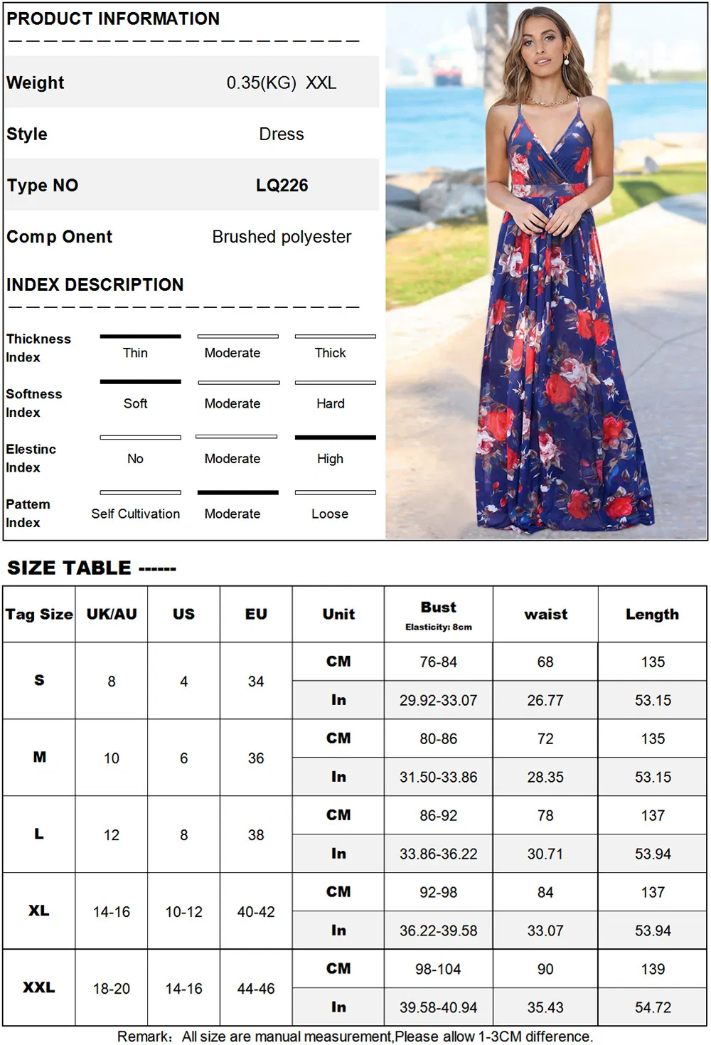 Vestido Maxi Floral Casual de Verão Sexy para Mulheres, Vestido de Festa para Ladies Personalizado de Fábrica