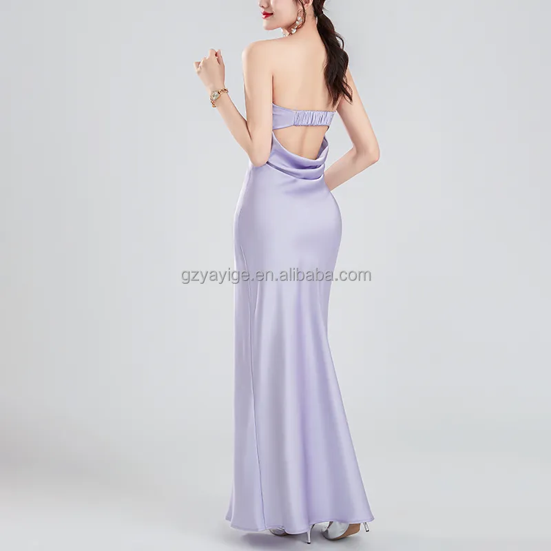 Vestido de Noite Elegante Sem Costas