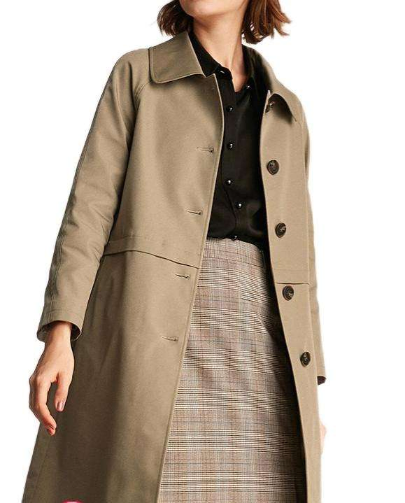 Design de Moda Personalizado Estilo Novo Casaco Clássico Francês Feminino Caqui
