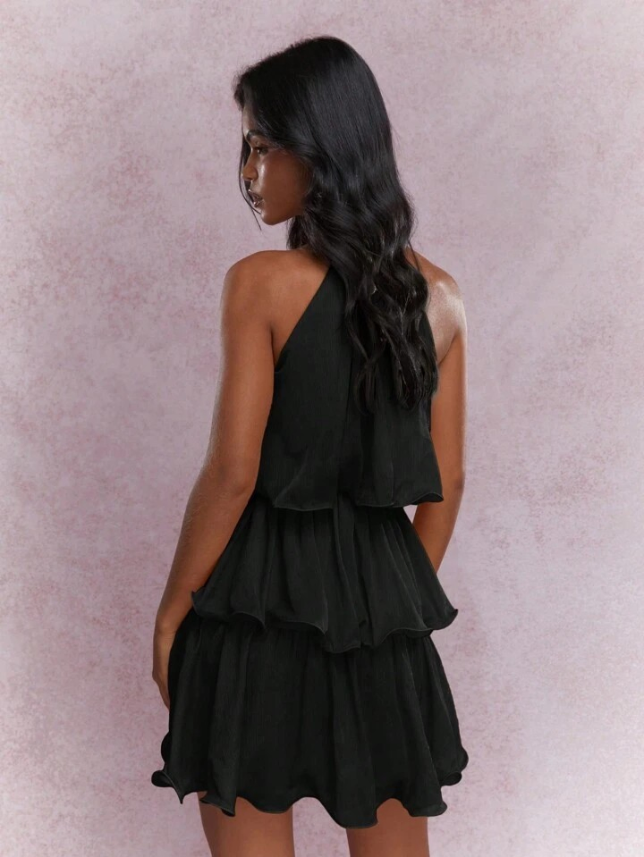 Vestido Longo Elegante Sem Mangas com Decote Halter Estilo Verão Vestido de Festa Elegante Vestido de Noite Elegante Vestido Formal Feminino Roupas Femininas Atacado