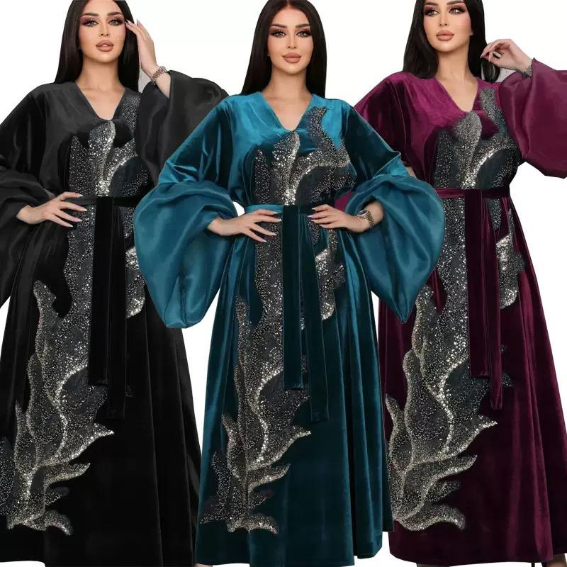 Atacado de novas roupas muçulmanas femininas do Oriente Médio, pijamas, vestuário casual estampado