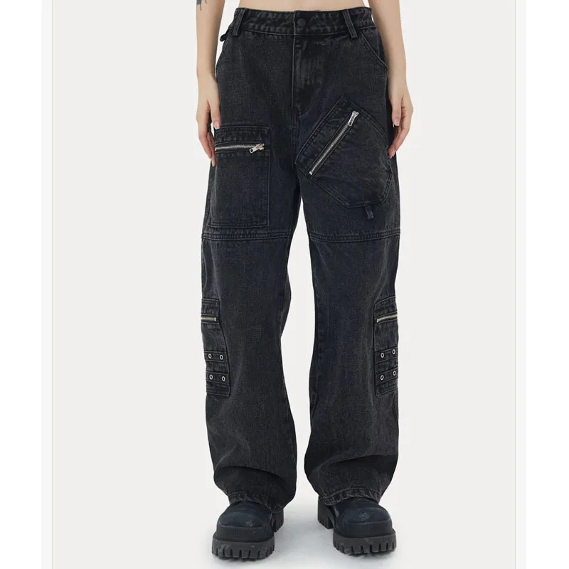 Calças de Denim Retas de Perna Larga da Marca Old Tide para Homens e Mulheres do Mesmo Estilo (CFJPFM-023)