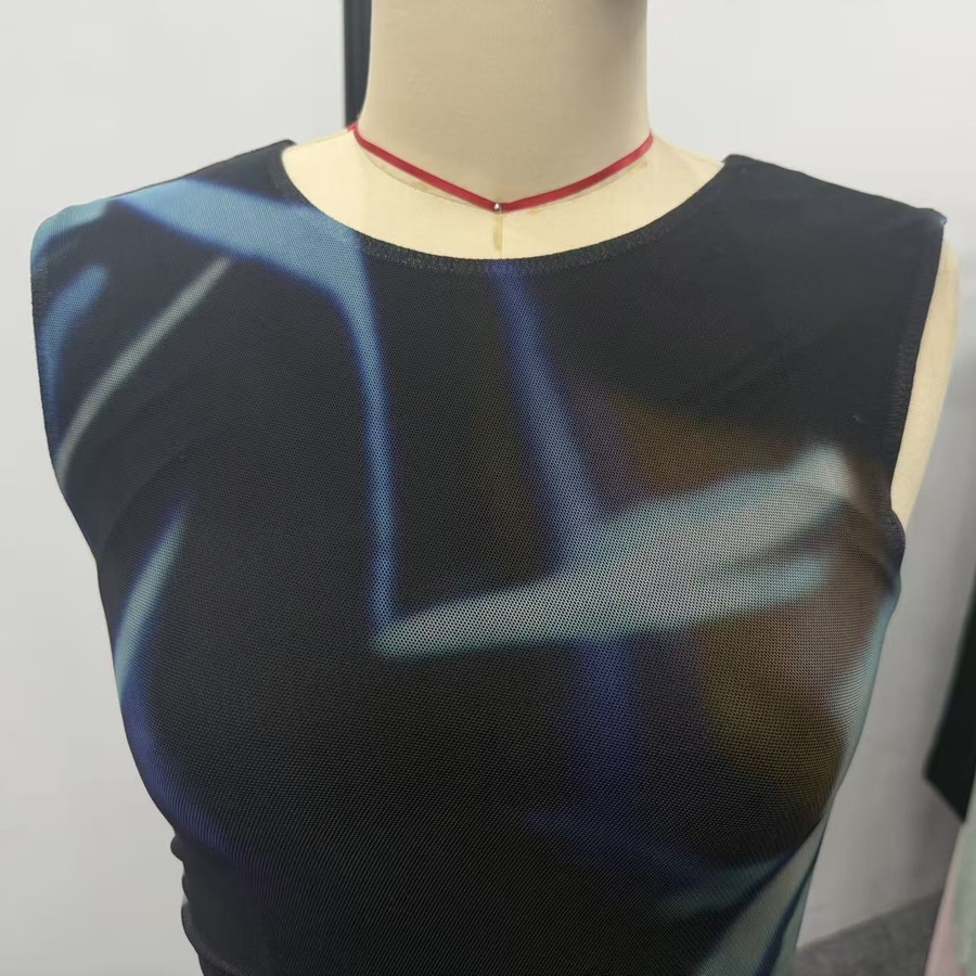 Vestido longo slim-fit de malha com decote redondo e cintura ajustada, hipoalergênico, para compras