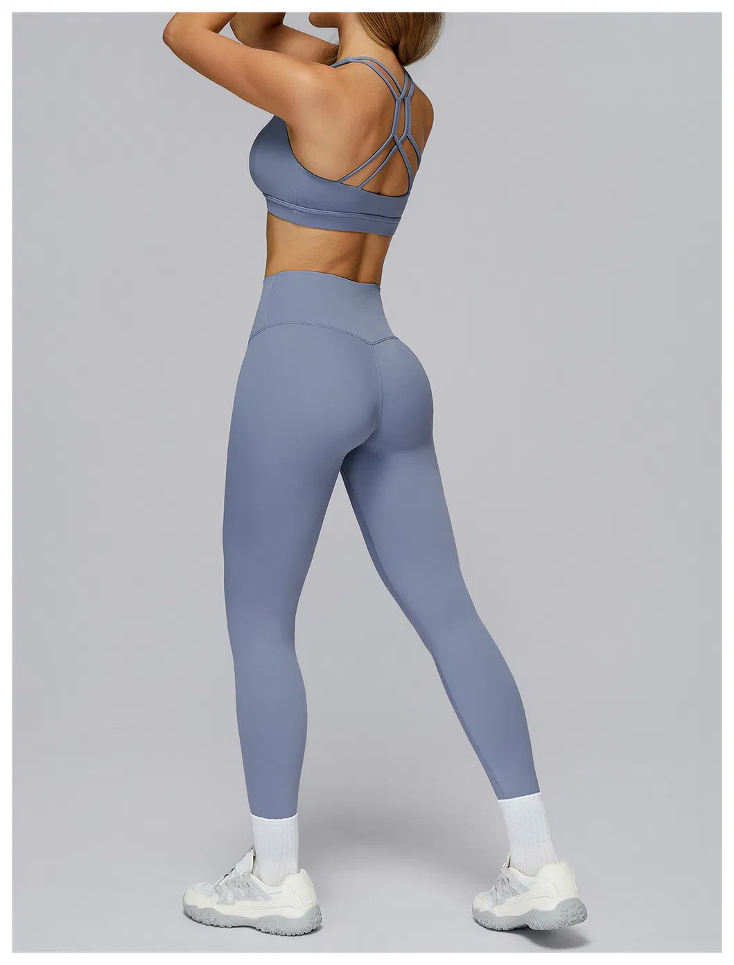 Conjunto de Fitness de Alta Qualidade para Mulheres: Sutiã, Jaqueta e Leggings, Roupas de Atividade Esportiva