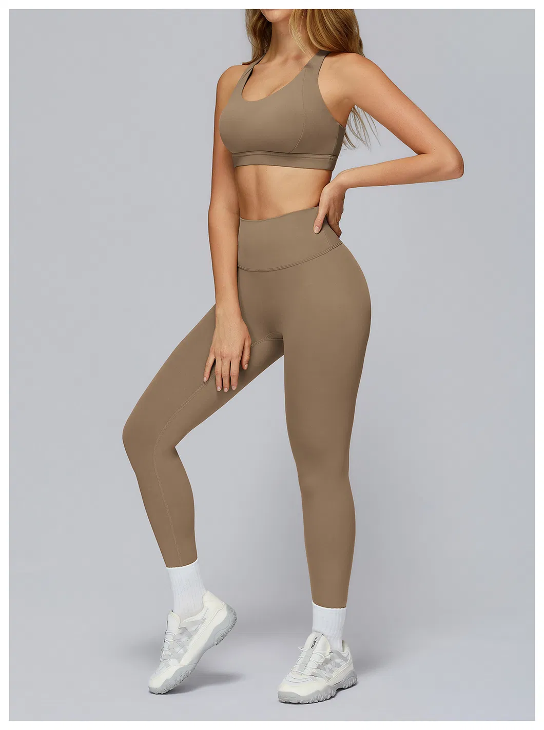 Conjunto de Fitness de Alta Qualidade para Mulheres: Sutiã, Jaqueta e Leggings, Roupas de Atividade Esportiva